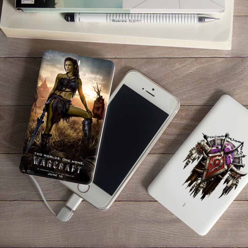 魔兽超薄移动电源 自带线苹果手机通用便携迷你卡片充电宝定制