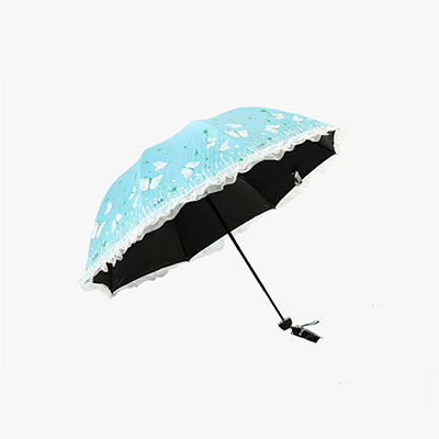 折叠黑胶蕾丝花边雨伞 户外防紫外线晴雨伞创意太阳伞定制