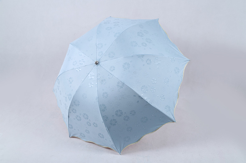 折叠黑胶挡风遮雨太阳伞晴雨伞两用 遇水开花雨伞 女防紫外线三折伞定制
