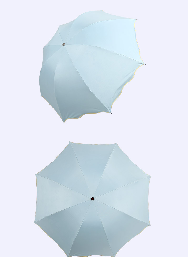 折叠黑胶挡风遮雨太阳伞晴雨伞两用 遇水开花雨伞 女防紫外线三折伞定制
