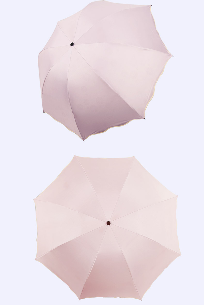折叠黑胶挡风遮雨太阳伞晴雨伞两用 遇水开花雨伞 女防紫外线三折伞定制