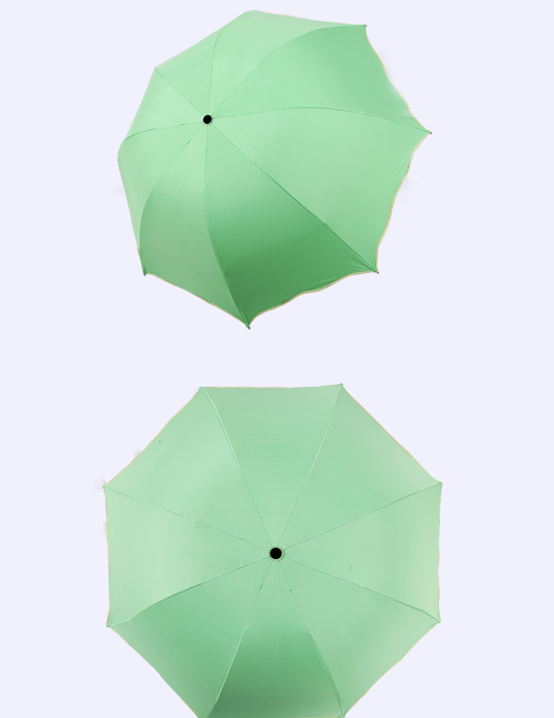 折叠黑胶挡风遮雨太阳伞晴雨伞两用 遇水开花雨伞 女防紫外线三折伞定制