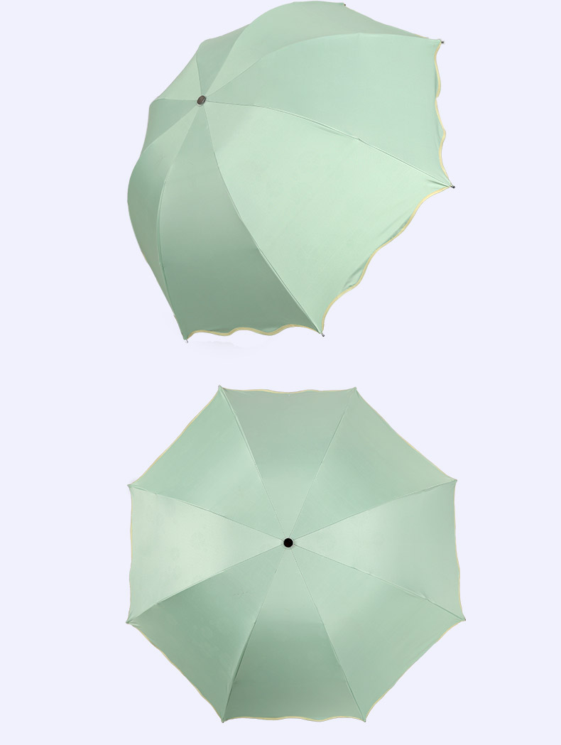 折叠黑胶挡风遮雨太阳伞晴雨伞两用 遇水开花雨伞 女防紫外线三折伞定制