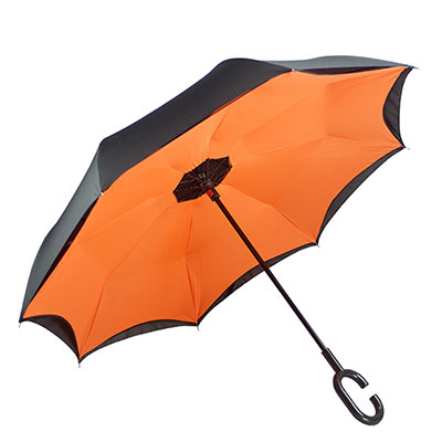 双层免持式可站立男女反向伞 汽车长柄直杆广告雨伞定制