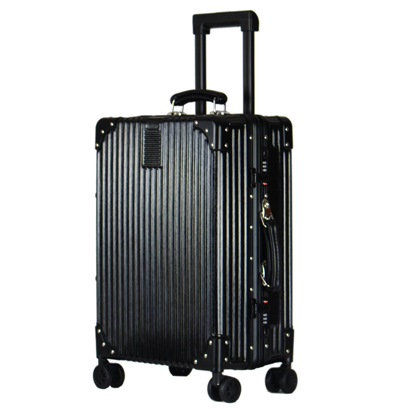 直角包边铝框拉杆行李箱 铆钉万向轮登机箱旅行箱定制