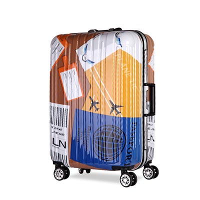 铝框箱万向轮行李箱 男女学生密码旅行箱 个性拉杆涂鸦旅行箱定制