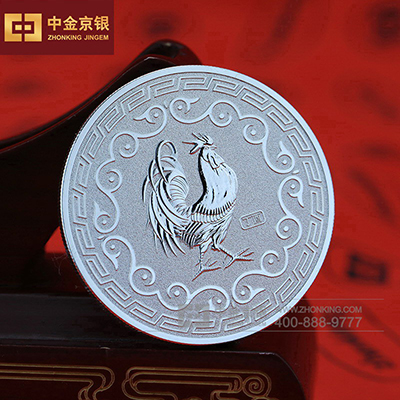 鸡年纪念章 纯银纪念章定制
