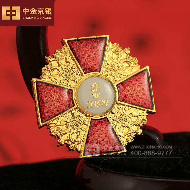 足金徽章 剑桥郡徽章 定制