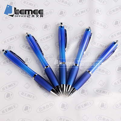 按动式高级蓝色签字笔 公司企业常用笔定制