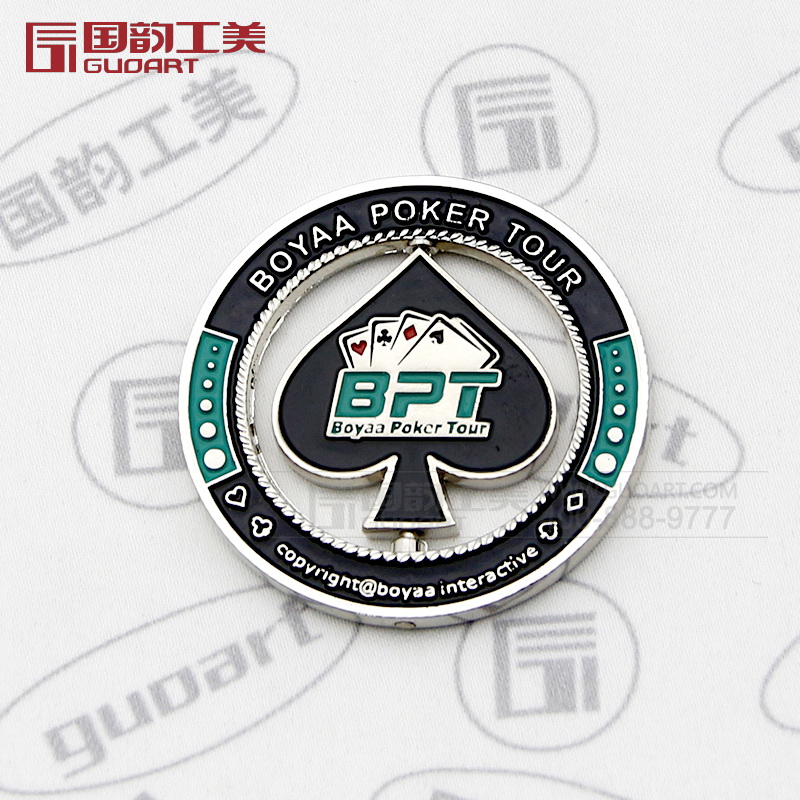 博雅扑克牌纪念烤漆徽章活动赠品徽章承制