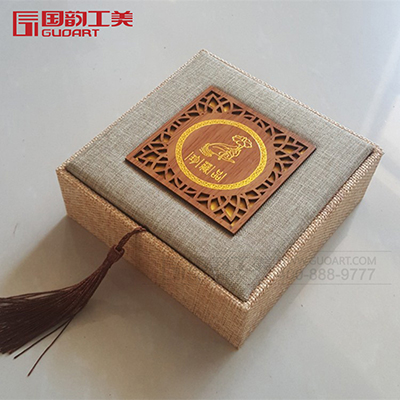 麻布佛珠盒实木盒子手串手镯礼品包装首饰定制