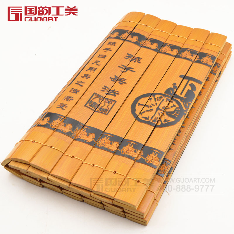 精美雕刻纯手工竹简兰亭序金刚经竹简定制