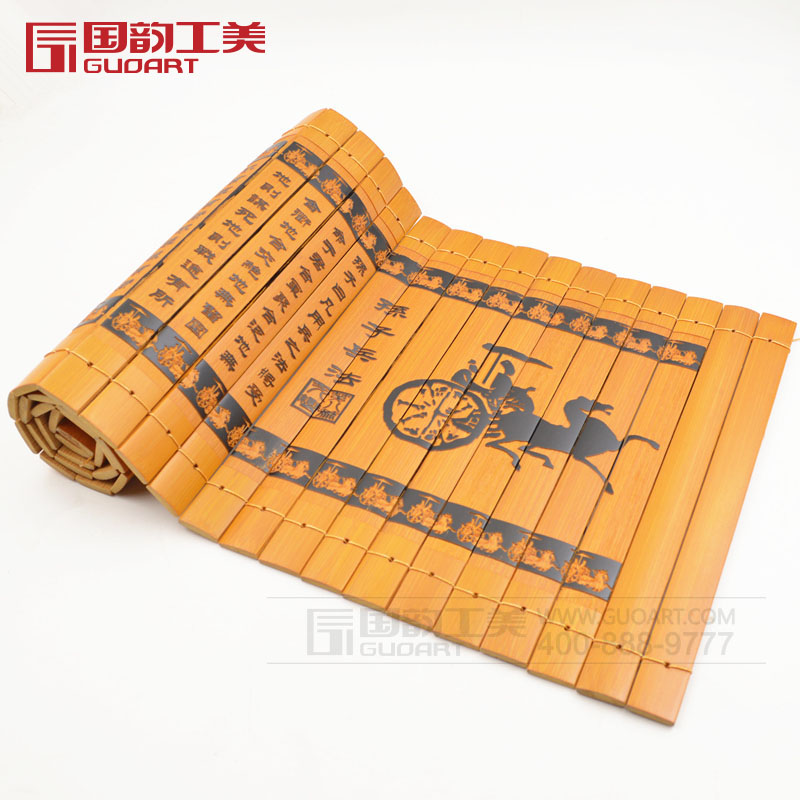 精美雕刻纯手工竹简兰亭序金刚经竹简定制