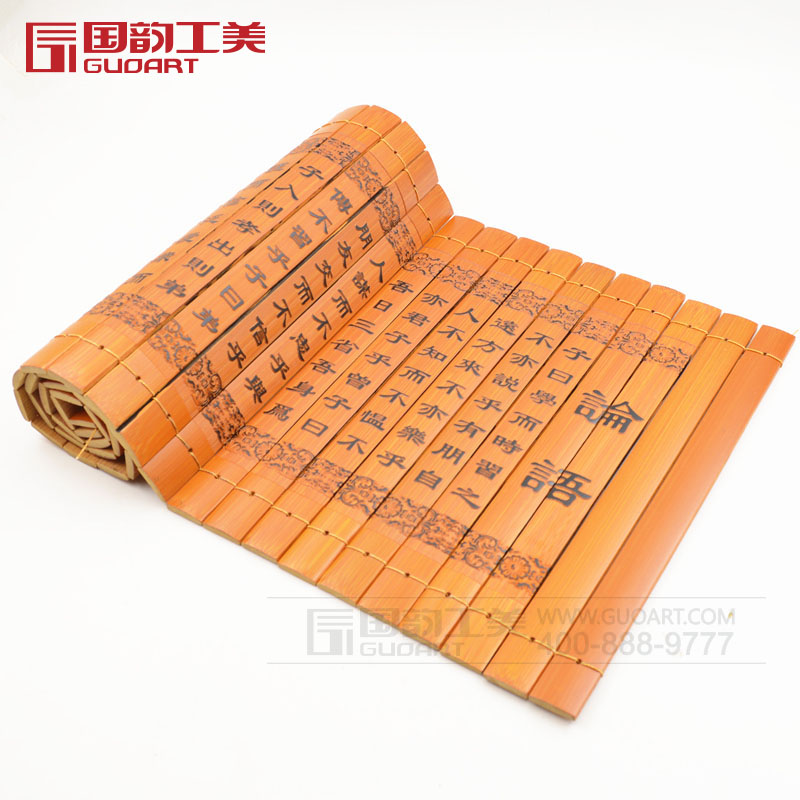 精美雕刻纯手工竹简兰亭序金刚经竹简定制
