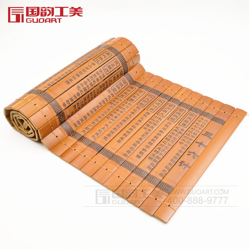 精美雕刻纯手工竹简兰亭序金刚经竹简定制
