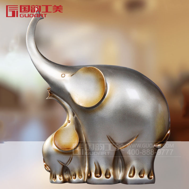 可爱大象仿树脂摆件礼品定做