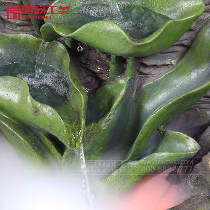 大型假山树脂流水喷泉工艺品景区装饰树脂摆件定做