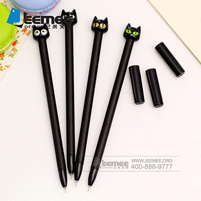 可爱黑猫中性笔 创意针管笔水笔黑色签字笔 定制