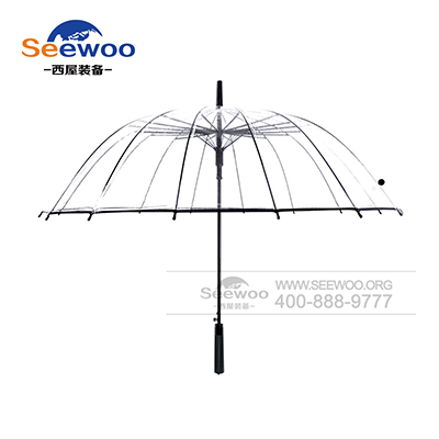 <b>透明直杆伞 黑色钢骨高强度半自动雨伞 定制</b>