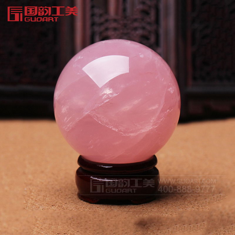 粉色水晶球创意家居摆件礼品摆件定做