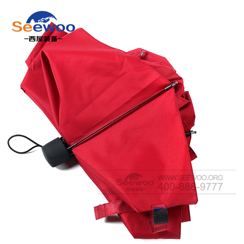 红色折叠伞 便携遮阳伞雨伞厂家定制生产