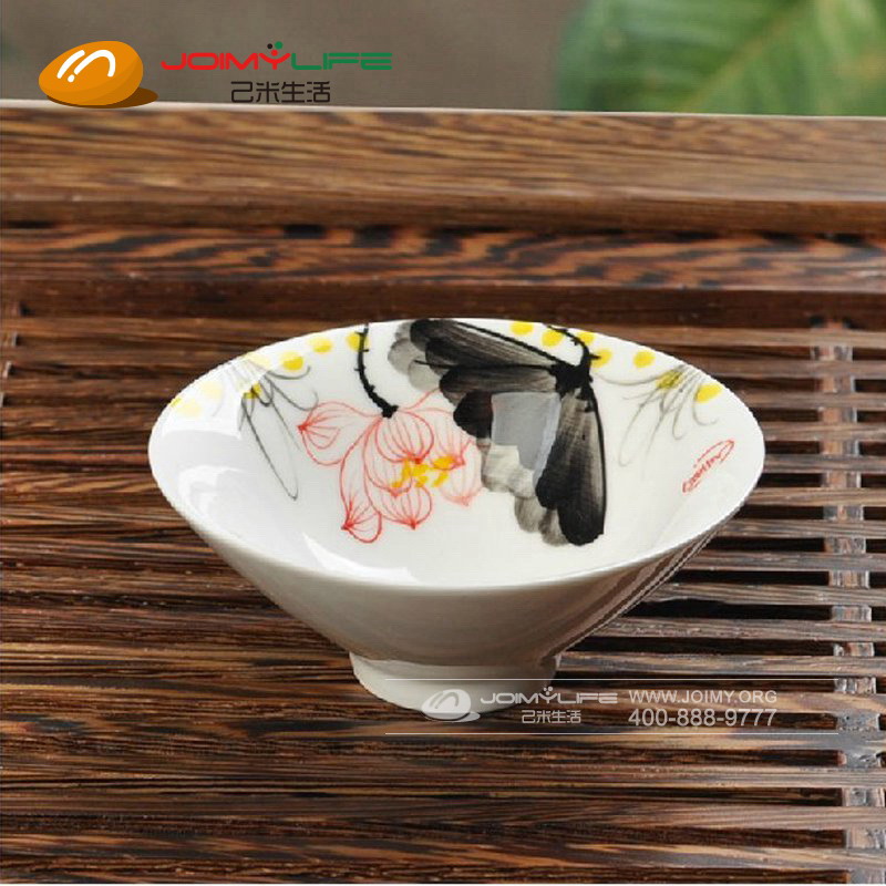白瓷青花瓷品茗杯斗笠杯个人杯子定制