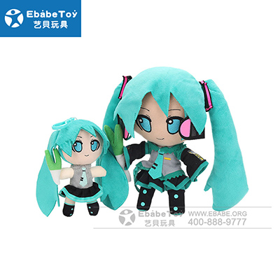 初音未来毛绒玩具 初音未来动漫公仔大葱挂件 定制