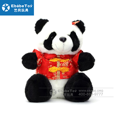 刺绣熊猫玩偶 中国风唐装版毛绒玩具 定制