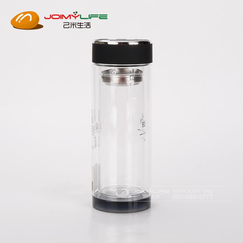 双层玻璃保温杯定制 定做高硼硅玻璃杯促销礼品杯厂家