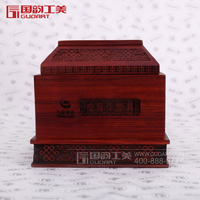 中国黄金纯木雕刻盒子木质礼盒定做