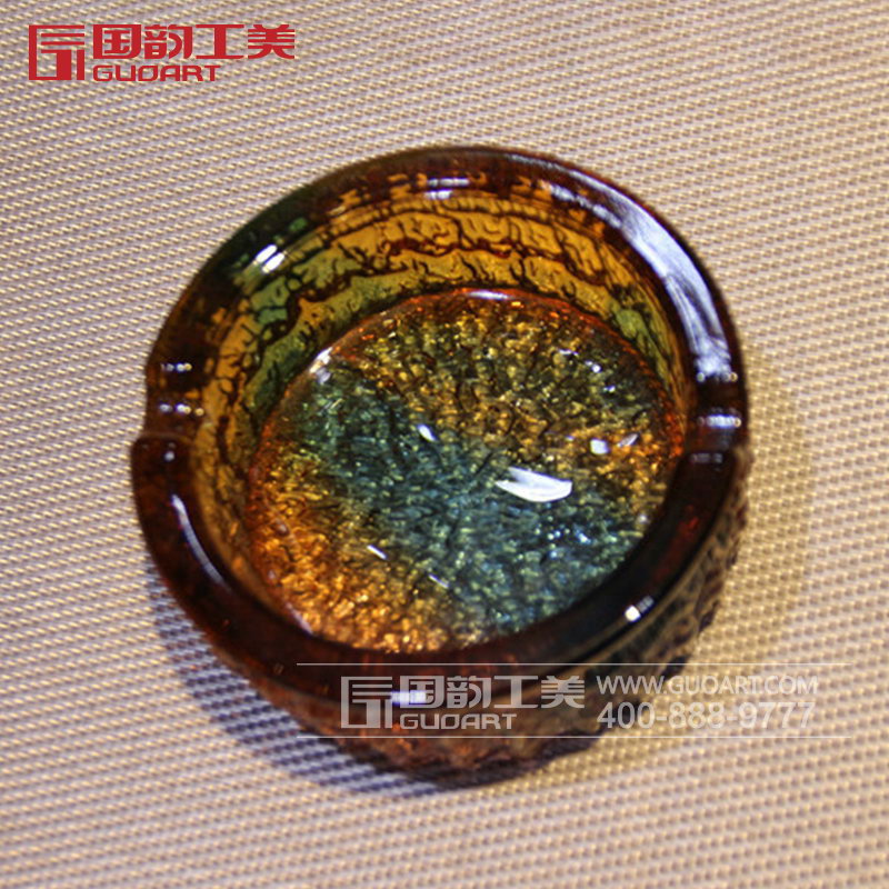 时尚五彩琉璃烟灰缸摆件家居烟灰缸定做