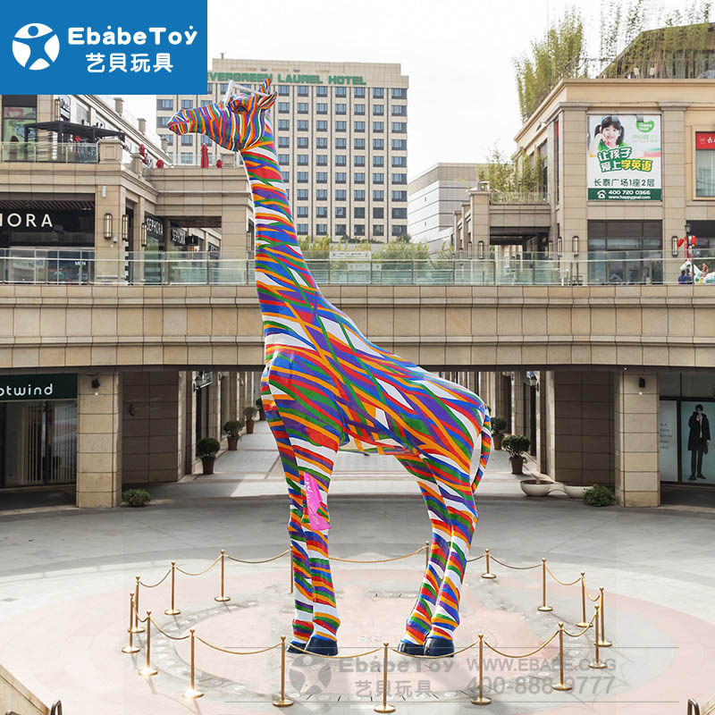 景区动物园玻璃钢雕塑 长颈鹿玻璃钢雕塑定做