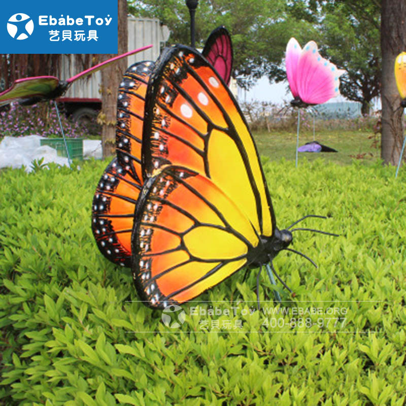 创意户外仿真动物 大蝴蝶昆虫玻璃钢雕塑定做