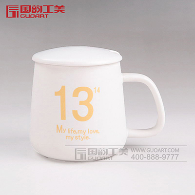 白瓷陶瓷办公茶杯水杯瓷器包装定制