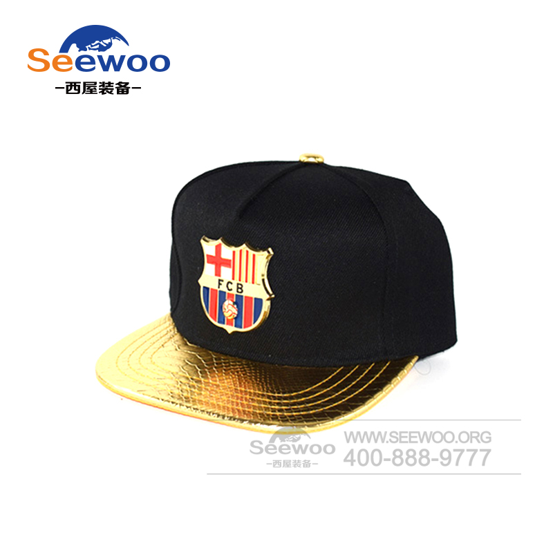梅西同款足球帽 金属标男女球帽时尚帽子定制