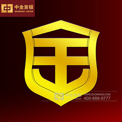 河南金源盾型足金徽章定做