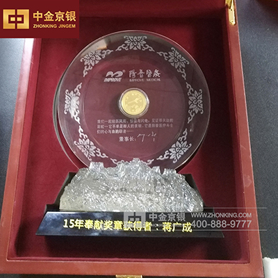 阳普医疗摆件 纪念章镶水晶奖杯定制