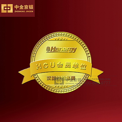 汉能控股集团HCU会员单位徽章 足金司徽徽章承制