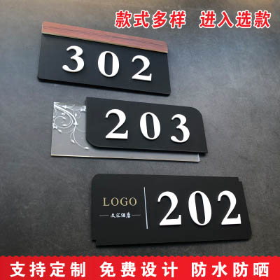 定制做数字号码牌仿金属门牌号欧式家用酒店宾馆包厢房间号提示牌标牌创意宿舍门贴标识牌小区房号牌指示牌贴