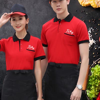 服务员工作服秋冬T恤快餐西餐厅工装定制饭店餐饮火锅店制服长袖