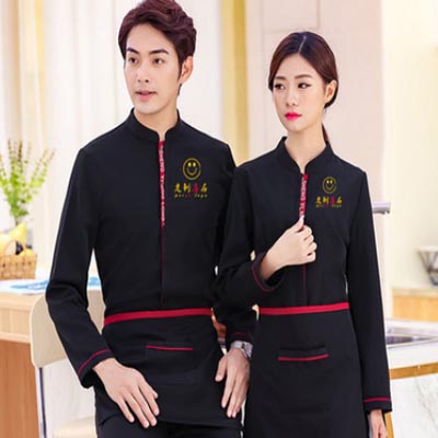 饭店服务员工作服女长袖秋装火锅店酒店中餐厅餐饮服装定制秋冬装