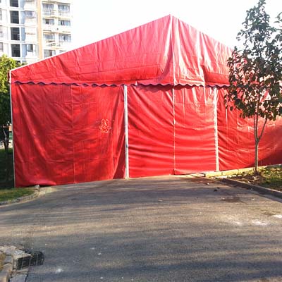 户外大型欧式蓬房透明红白色尖顶婚礼活动大棚搭建帐篷定制