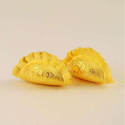 足金饺迷你金饺小挂坠手链送礼