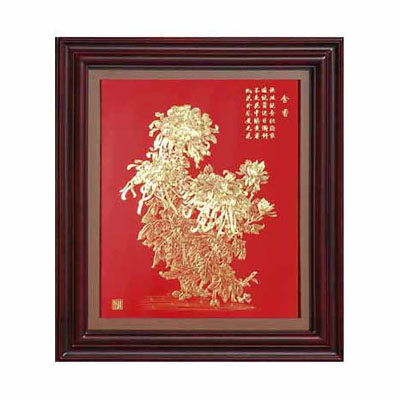 浮雕足金画客厅书房装饰壁画定制