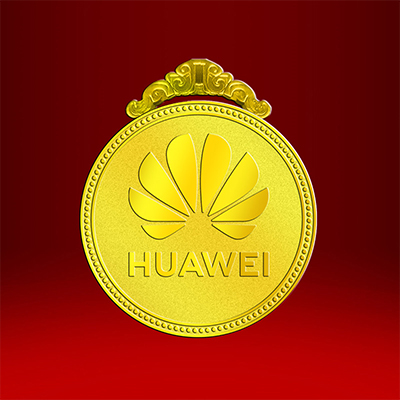 HUAWEI云通信极客工程师纯金奖牌 企业优秀员工奖牌定做