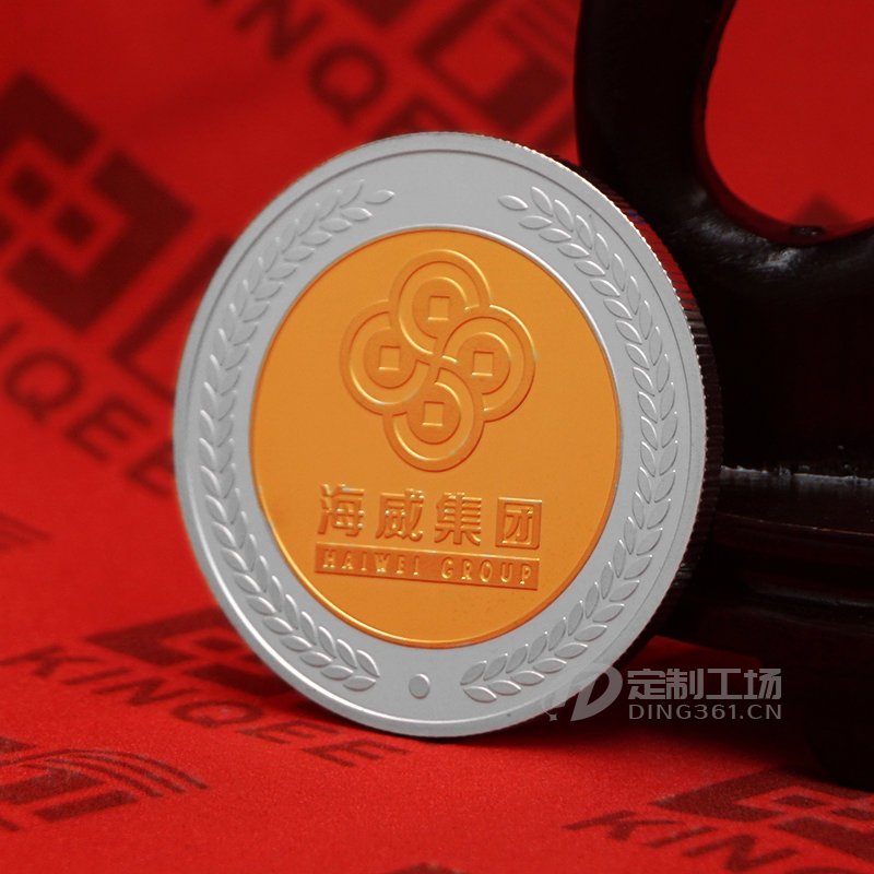 定制银镶金纪念章