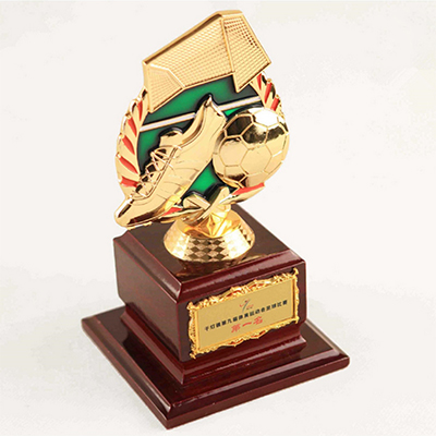 金银logo摆件足球比赛奖杯