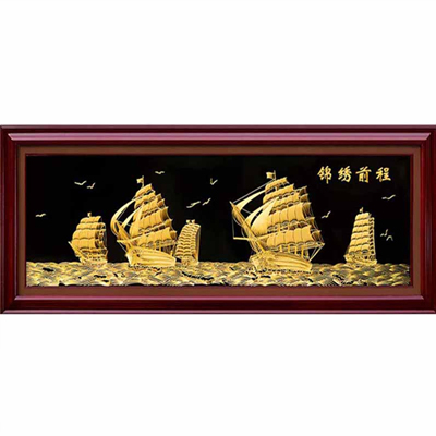 浮雕纯金画十八骏办公室酒店装饰画