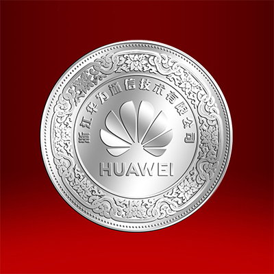 企业20周年礼品纯银纪念章定制 公司员工礼品