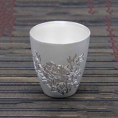 纯银功夫茶杯定做 纯银茶具酒具餐具定制